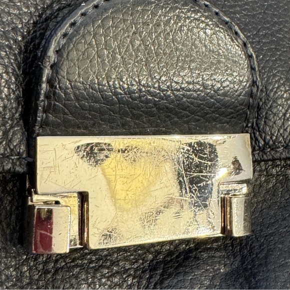 PERRY ELLIS PORTFOLIO Black Leather Briefcase Messenger Bag - Picture 10 of 16